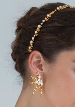 Mae Headband in Gold Pearl