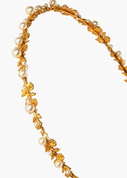 Mae Headband in Gold Pearl
