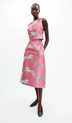 Mae x Scalamandre Hallie Skirt In Jumping Cheetah