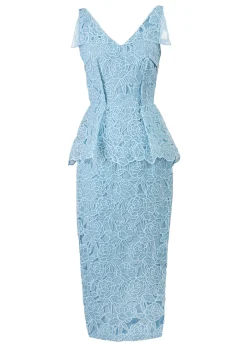 Maesa Organza Floral Dress in Baby Blue
