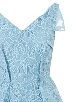 Maesa Organza Floral Dress in Baby Blue