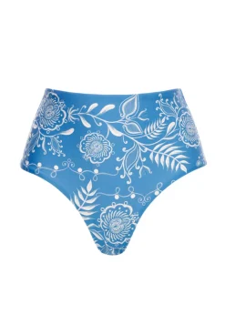 Magenta Bikini Bottom in Floritura