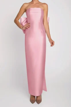 Magnolia Silk and Wool Column Gown