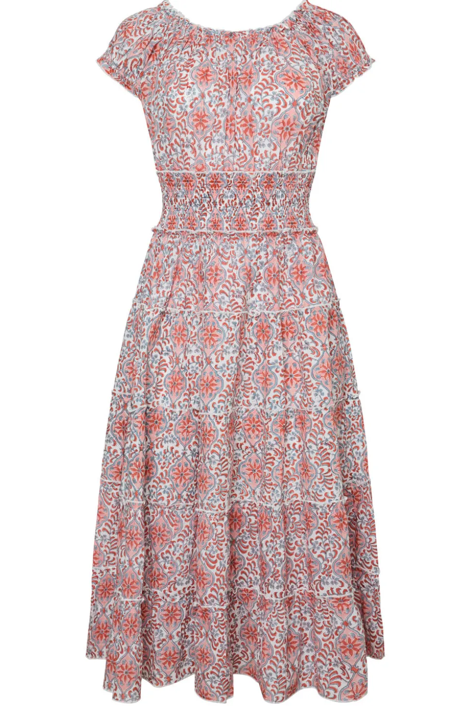 Majorca Midi Dress in Pink Tile