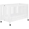Maki Portable Folding Crib with Toddler Bed Conversion Kit in White