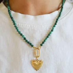 Malachite Knotted Gemstone Strand