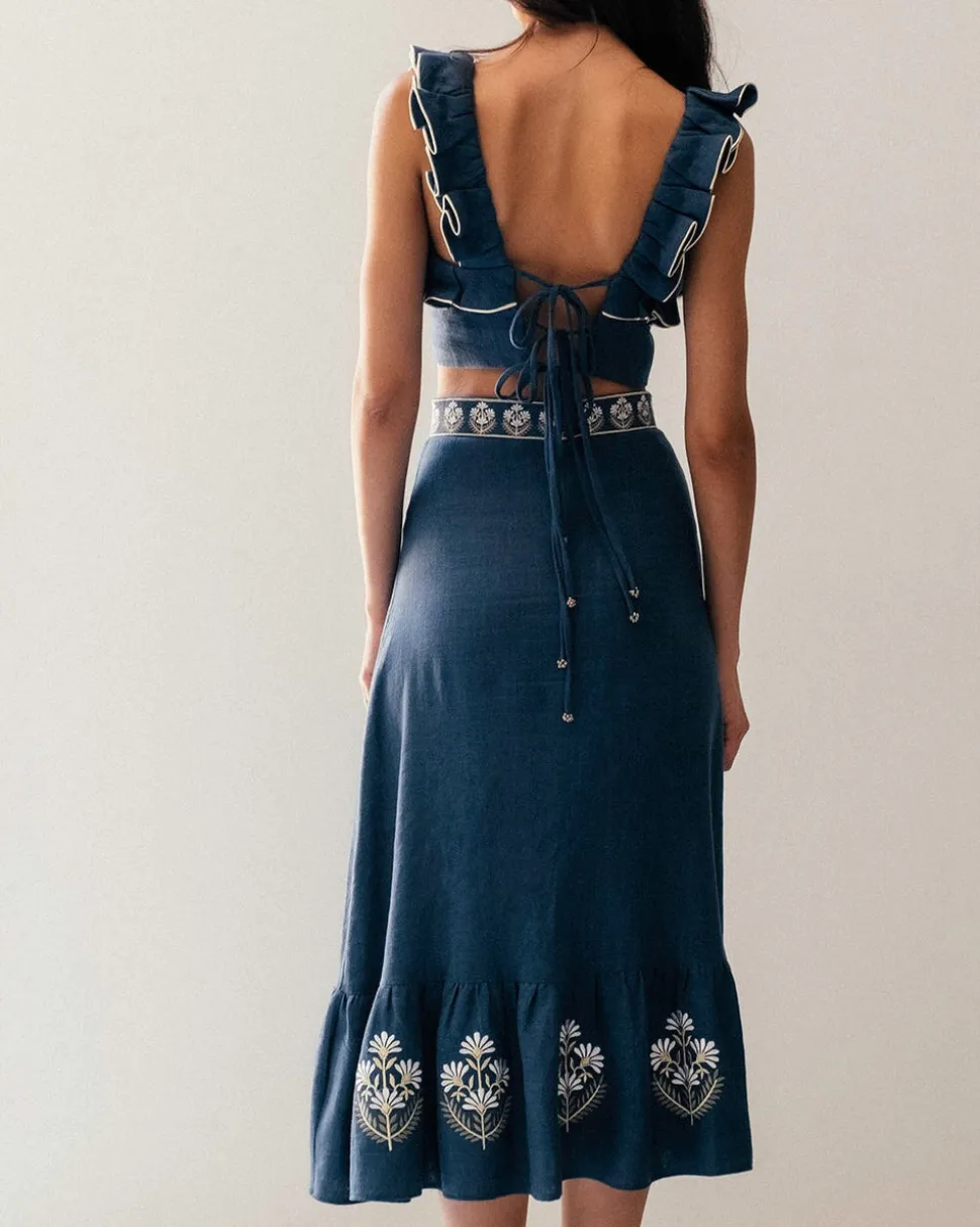 Malika Bustier Top in Blue