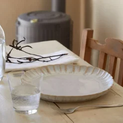 Mallorca Collection Dinner Plates in Sand Beige, Set of 6