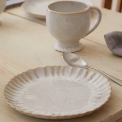 Mallorca Collection Salad Plates in Sand Beige, Set of 6