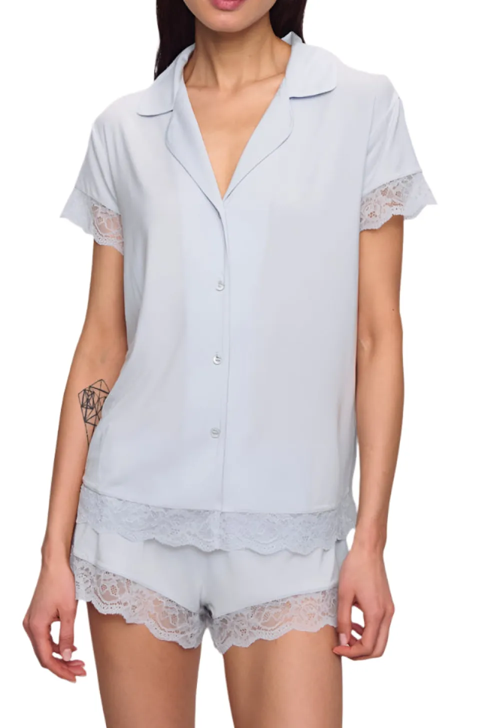Malou Short PJ Set in Ice Blue
