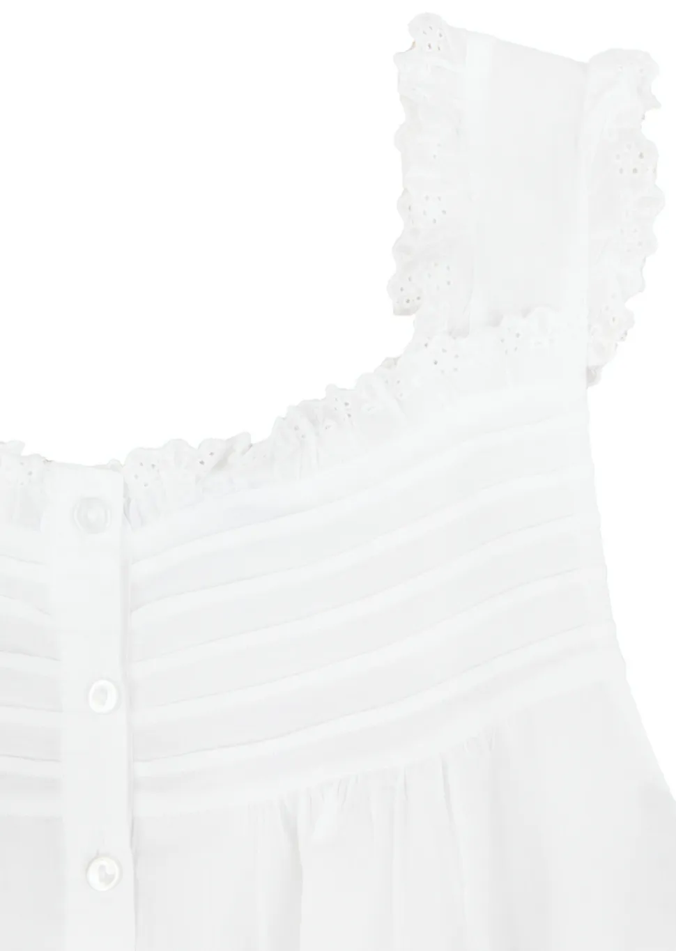 Mandi White Cotton Nightgown