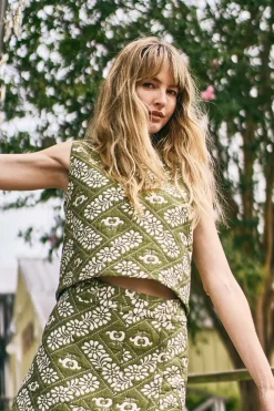 Manning Top in Legacy Jacquard Olive