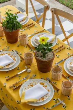 Manzanilla Rectangular Tablecloth in Mustard