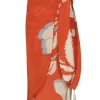 Mapara Crepe Chine Skirt in Orange Gladiolos