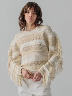 Marathi Crewneck in Cream Stripe