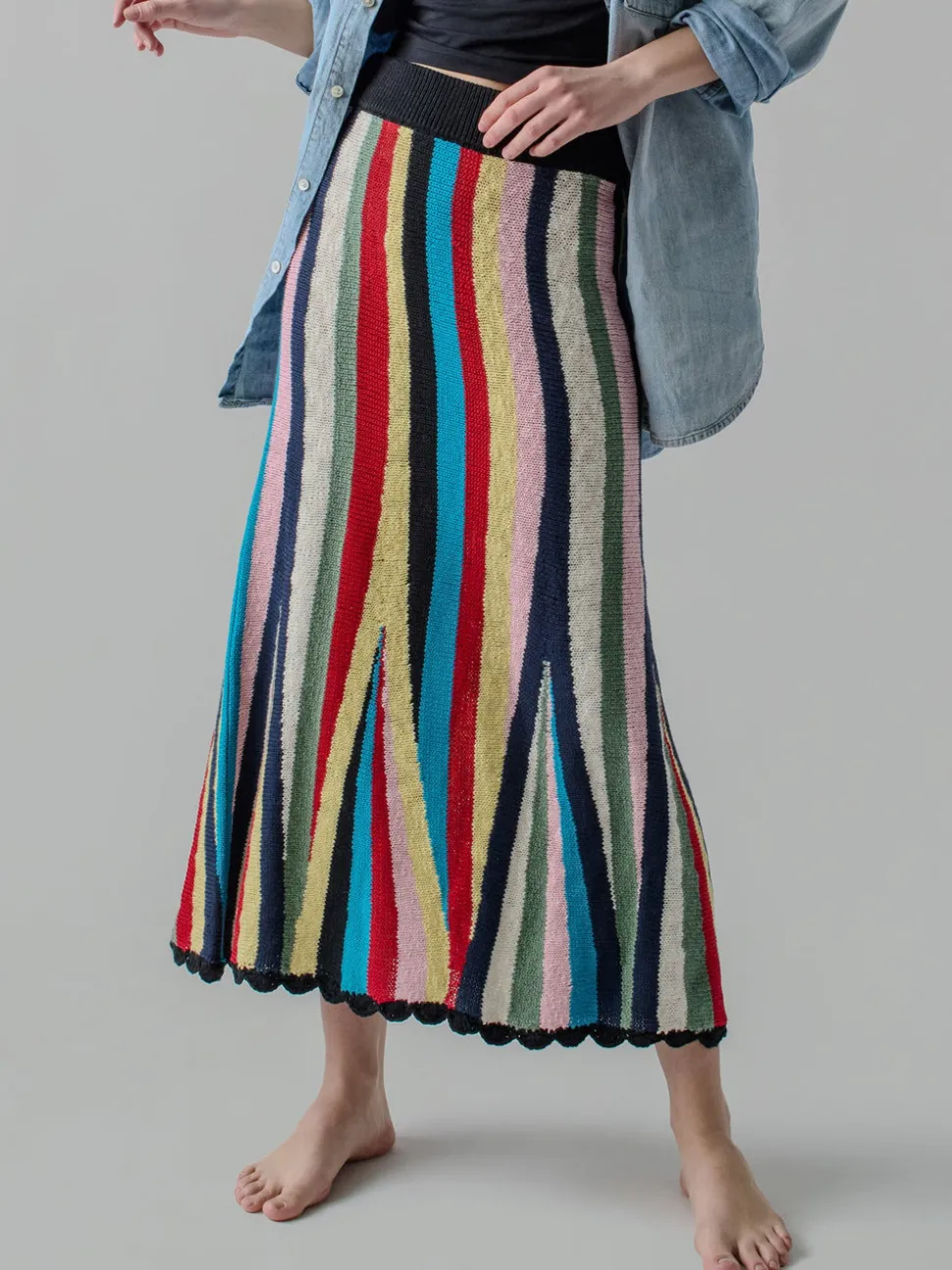 Marathi Skirt in Stripe Multi