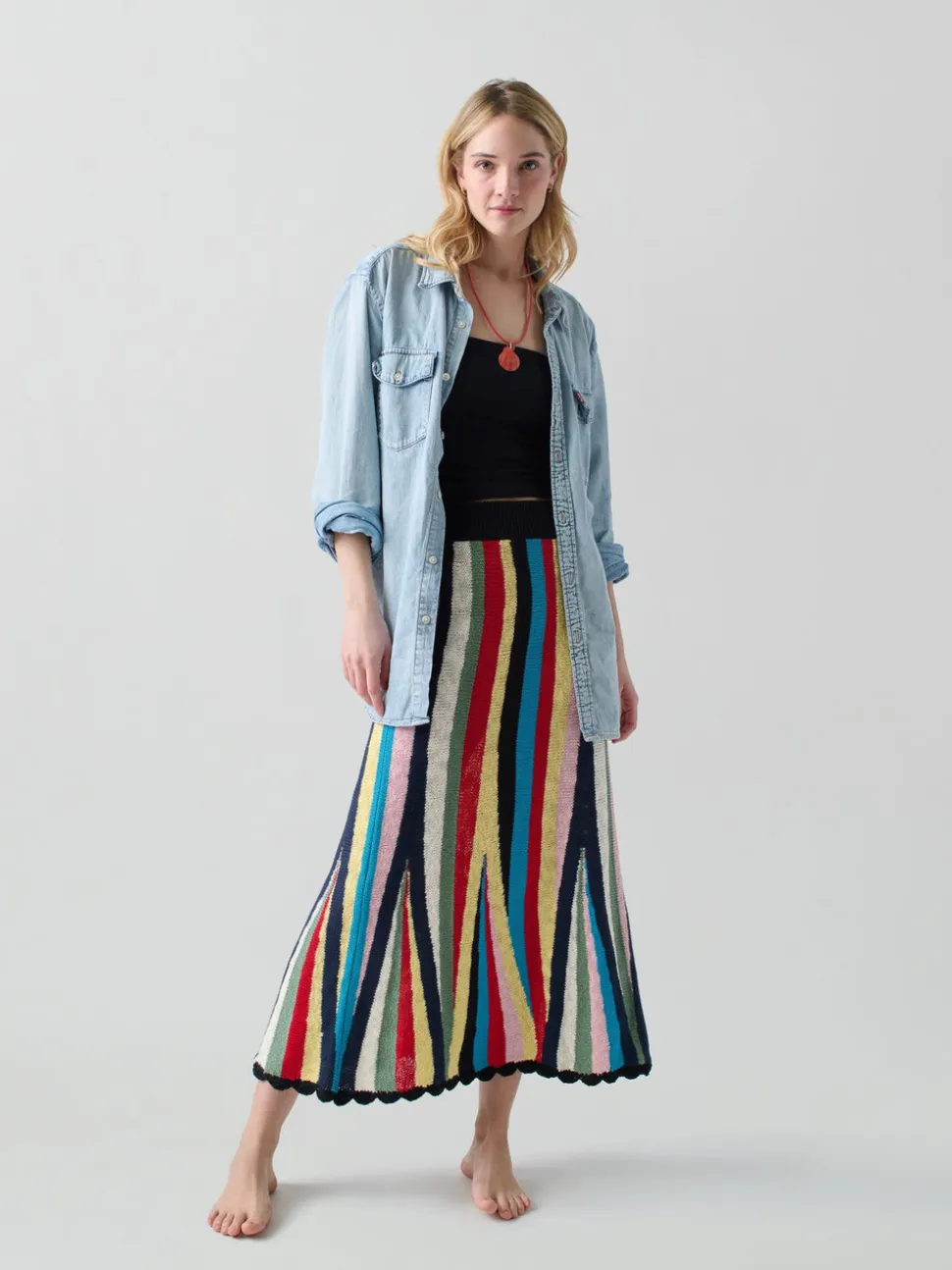 Marathi Skirt in Stripe Multi