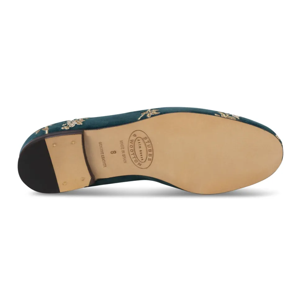 Marble Shimmer Peacock Velvet Slipper