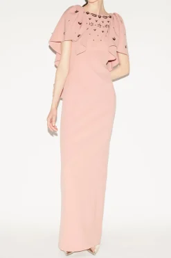 Margarita Gown Antique Rose Embellished Crepe