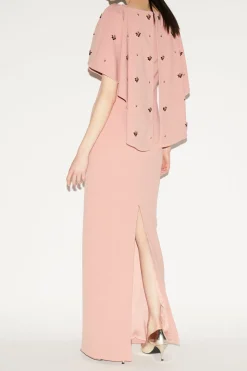 Margarita Gown Antique Rose Embellished Crepe