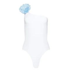 Margherita One-Piece With Blue Linen Flower