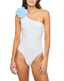 Margherita One-Piece With Blue Linen Flower