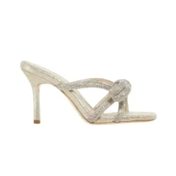 Margi Mule in Cappuccino Suede with Clear Rhinestones