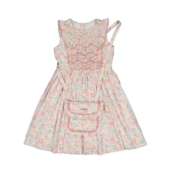 Marguerite Floral Pink Frilled Sleeveless Smocked Dress