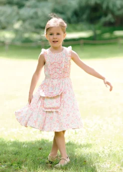 Marguerite Floral Pink Frilled Sleeveless Smocked Dress