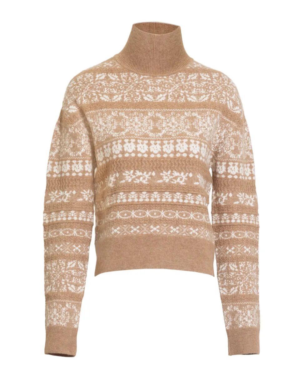 Mariah Sweater in Camel & Cream Multi