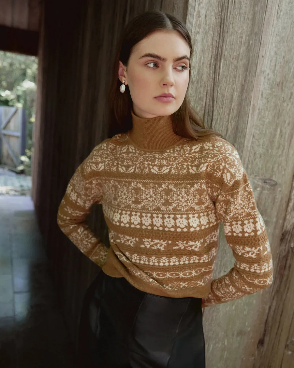 Mariah Sweater in Camel & Cream Multi