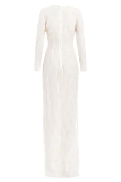 Mariela Ivory Beaded Lace Gown