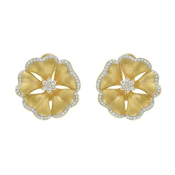Marigold Diamond Flower Earrings