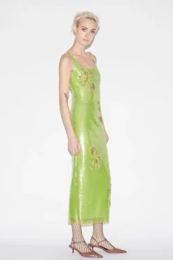 Marilyn Dress Lime Sequins
