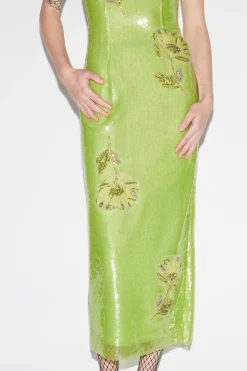 Marilyn Dress Lime Sequins