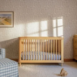 Marin with Cane 3-in-1 Convertible Crib in Honey & Honey Cane