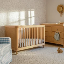 Marin with Cane 3-in-1 Convertible Crib in Honey & Honey Cane