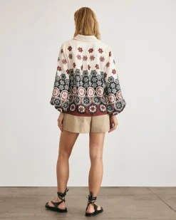 Marina Top in Cream & Deep Clay