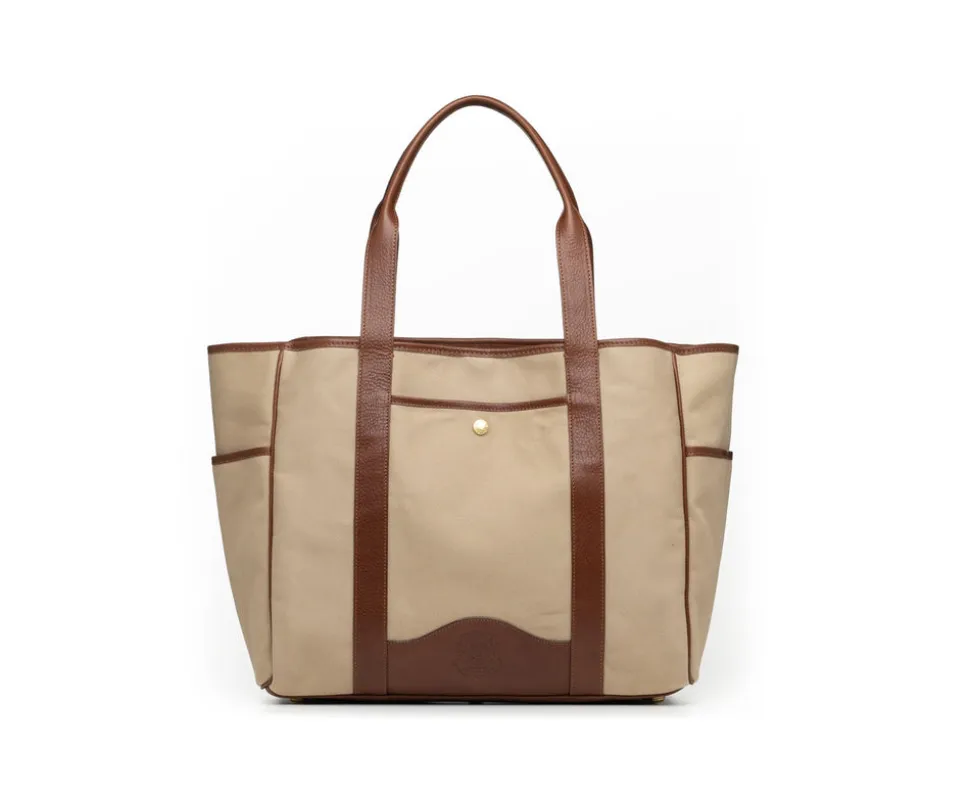Market Tote No. 294 in Khaki Twill - Vintage Chestnut