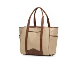 Market Tote No. 294 in Khaki Twill - Vintage Chestnut