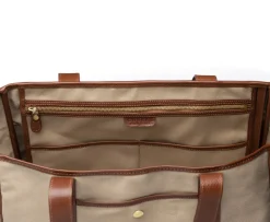 Market Tote No. 294 in Khaki Twill - Vintage Chestnut