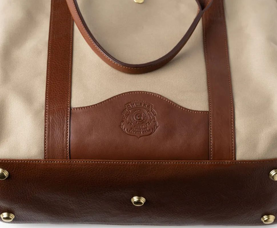 Market Tote No. 294 in Khaki Twill - Vintage Chestnut