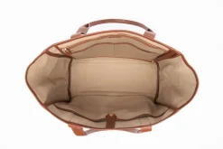 Market Tote No. 294 in Khaki Twill - Vintage Chestnut