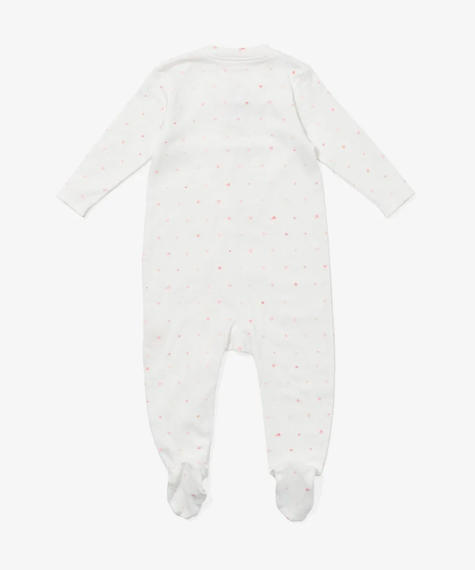 Marley Zip Pajama in Rose Hearts