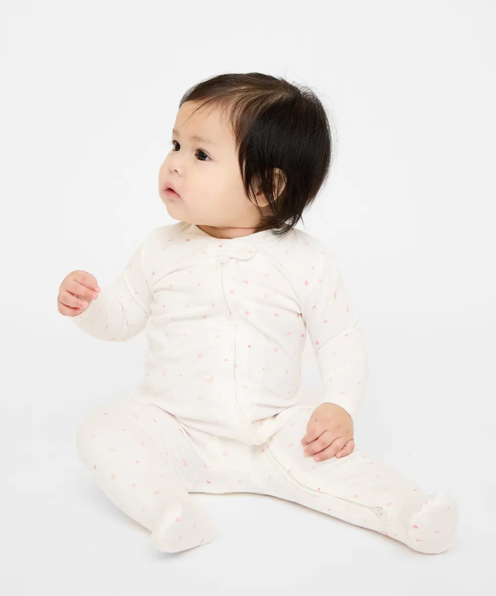 Marley Zip Pajama in Rose Hearts