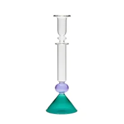 Martini Glass Candlestick in Teal