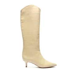 Maryana Lo Crocodile-Embossed Leather Boot