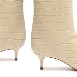 Maryana Lo Crocodile-Embossed Leather Boot