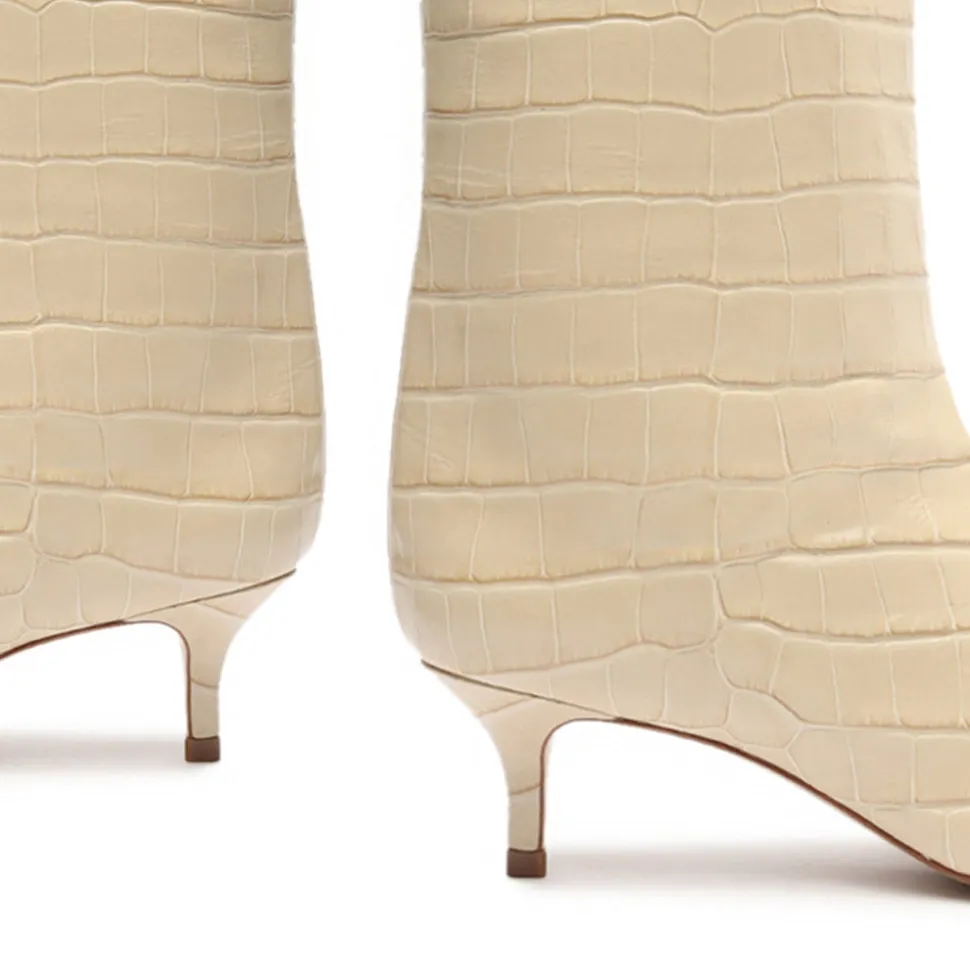 Maryana Lo Crocodile-Embossed Leather Boot