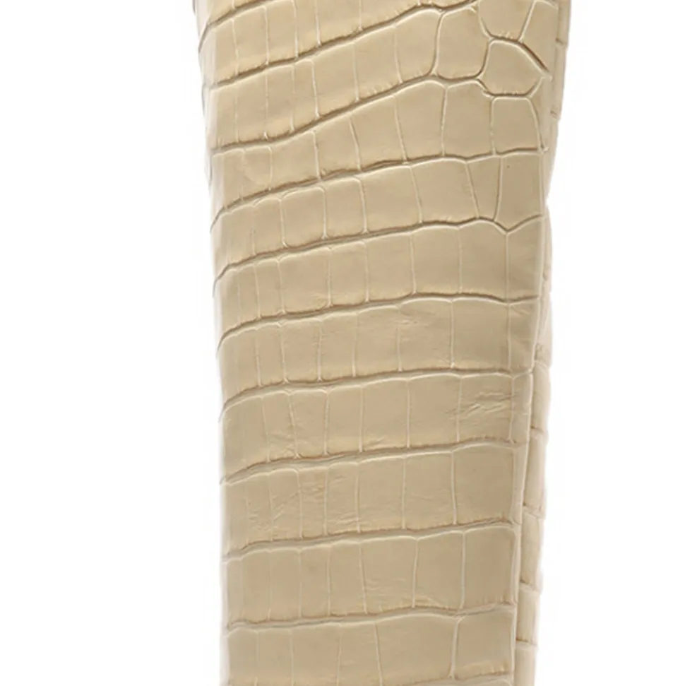 Maryana Lo Crocodile-Embossed Leather Boot